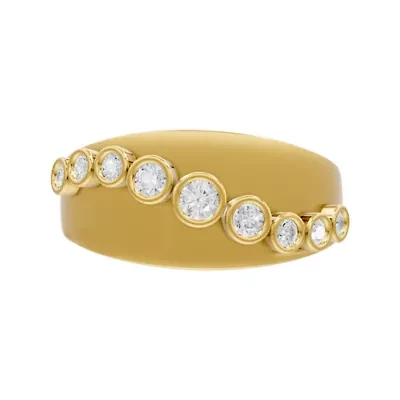 Lab Created 18K Vermeil Plated 0.35 Ct Round Lab Grown Diamond Wedding Band Ring Size 7