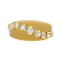 Lab Created 18K Vermeil Plated 0.35 Ct Round Lab Grown Diamond Wedding Band Ring Size 7