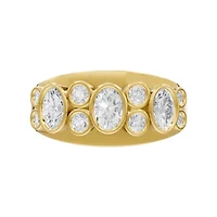 Lab Created 18K Vermeil Plated 0.95 Ct Oval Lab Grown Diamond Wedding Band Ring Size 7