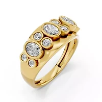 Lab Created 18K Vermeil Plated 0.95 Ct Oval Lab Grown Diamond Wedding Band Ring Size 7