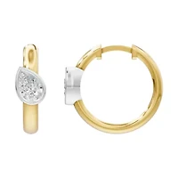 Lab Created 18K Vermeil Plated 0.75 Ct Pear Lab Grown Diamond Hoop Earrings