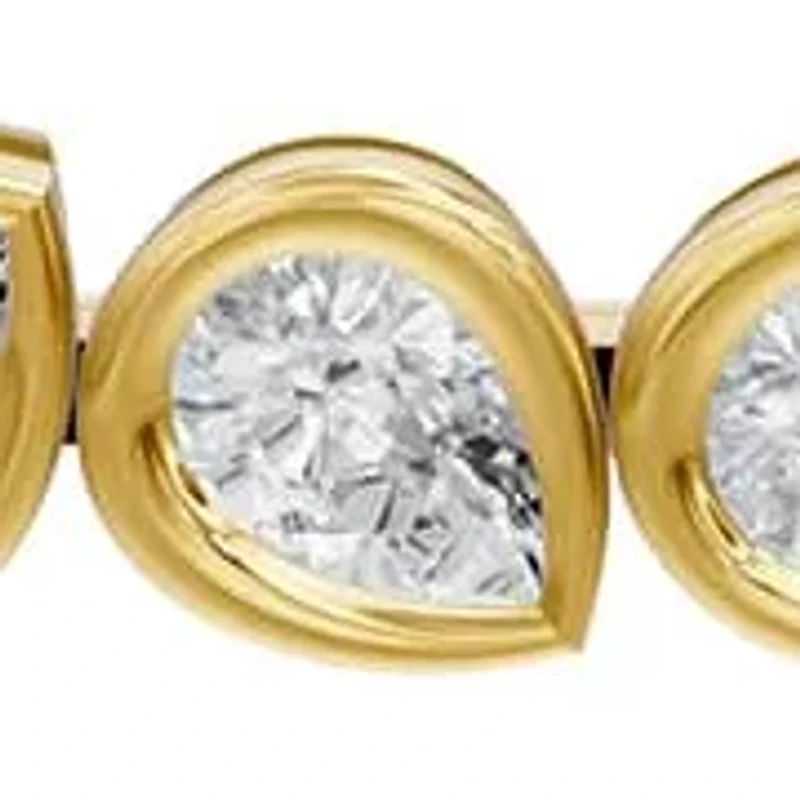 Lab Created 18K Vermeil Plated 5.4 Ct Pear Lab Grown Diamond Tennis Bracelet