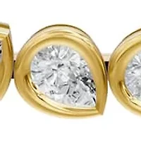 Lab Created 18K Vermeil Plated 5.4 Ct Pear Lab Grown Diamond Tennis Bracelet