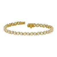 Lab Created 18K Vermeil Plated 5.4 Ct Pear Lab Grown Diamond Tennis Bracelet