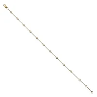 Lab Created 14K Yellow Gold 0.25Ct Round Lab Grown Diamond Station Bracelet 7"