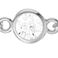 Lab Created 14K White Gold 1Ct Round Lab Grown Diamond Station Bracelet 7"