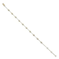 Lab Created 14K Yellow Gold 0.75Ct Round Lab Grown Diamond Station Bracelet 7"