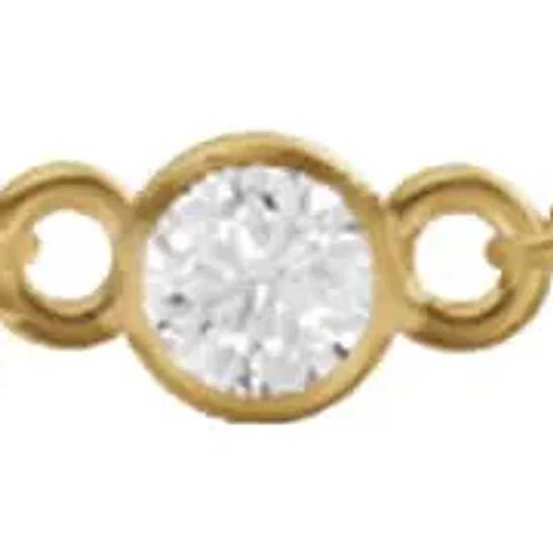 Lab Created 14K Yellow Gold 0.50 Carat TW Bezel Set Lab Grown Diamond Station Necklace 18"