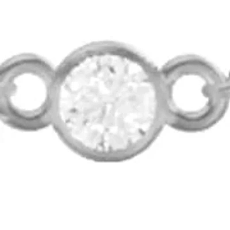 Lab Created 14K Gold Carat TW Bezel Set Lab Grown Diamond Station Necklace 18