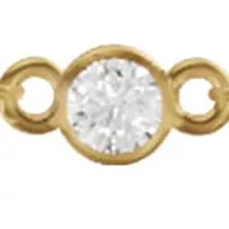 Lab Created 14K Yellow Gold 1.00 Carat TW Bezel Set Lab Grown Diamond Station Necklace 18"