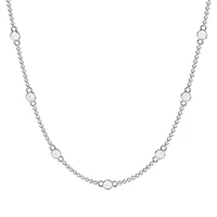 Lab Created 14K Gold 2Ct Carat TW Bezel Set Lab Grown Diamond Station Necklace 18