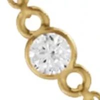 Lab Created 14K Yellow Gold 2Ct Carat TW Bezel Set Lab Grown Diamond Station Necklace 18"