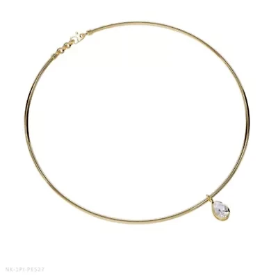 Lab Created 18k Vermeil Plated Silver1 Ct Pear Cut Lab Grown Diamond Pendant Necklace 18"