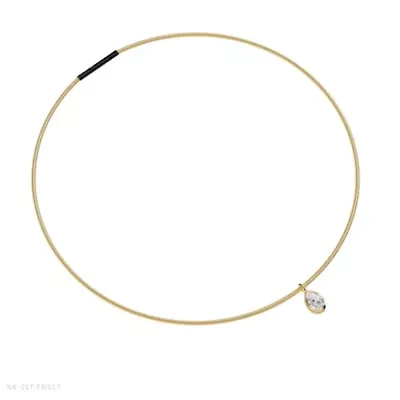 Lab Created 18k Vermeil Plated Silver1.30 Ct Pear Cut Lab Grown Diamond Pendant Necklace 18"