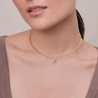 Lab Created 18k Vermeil Plated Silver1.30 Ct Pear Cut Lab Grown Diamond Pendant Necklace 18"