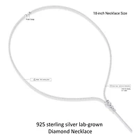 Lab Created Sterling Silver 7 Ct Round Lab Grown Diamond Drop Necklace 18"
