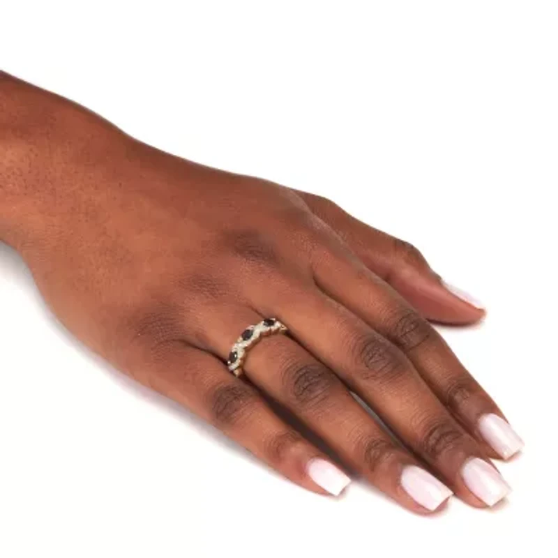 .74 TCW Oval Genuine Garnet Diamond Accent 18k Gold-Plated Sterling Silver Ring