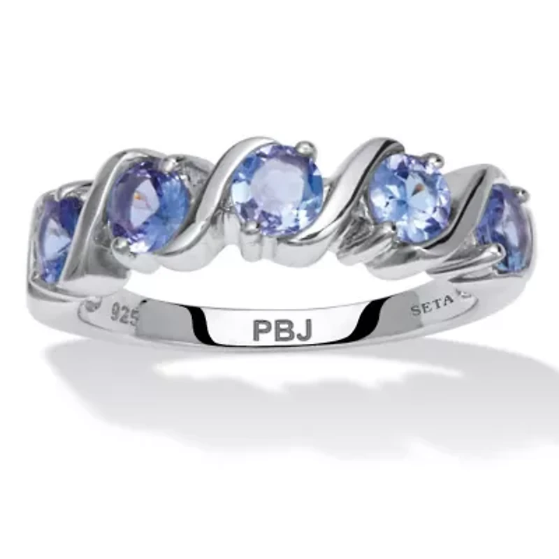 1.33 TCW Oval Cut Genuine Purple Tanzanite Sterling Silver Ring