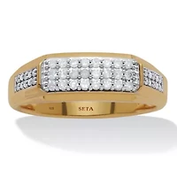 Men's .30 TCW Diamond Gold-Plated Sterling Silver Ring
