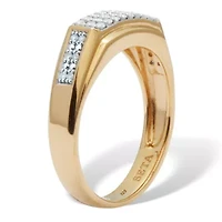 Men's .30 TCW Diamond Gold-Plated Sterling Silver Ring