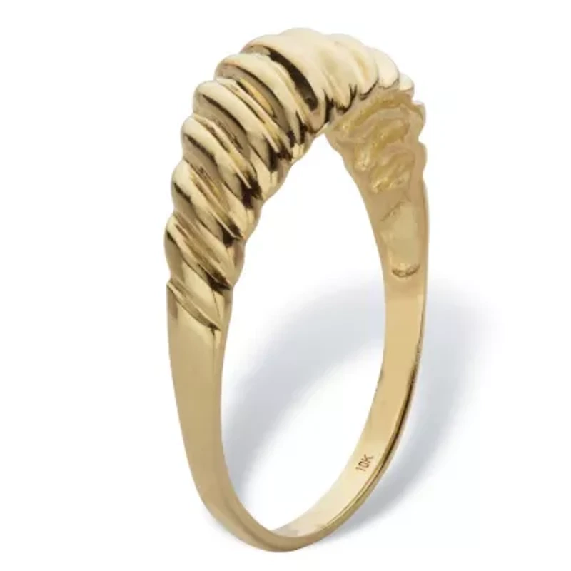 Polished Solid 10k Yellow Gold Shrimp-Style Ring