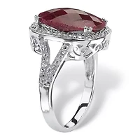 7.25 TCW Genuine Ruby Ring .925 Sterling Silver