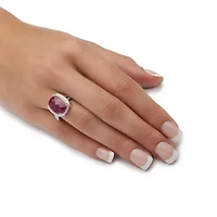 7.25 TCW Genuine Ruby Ring .925 Sterling Silver