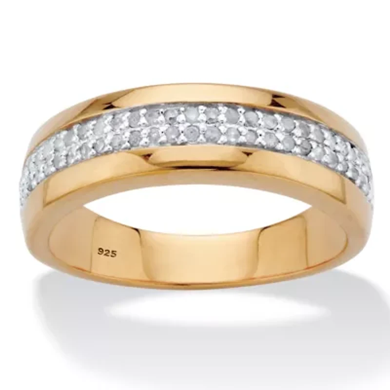 Men's 1/5 Cttw. Diamond Accent 18k Gold-plated Sterling Silver Wedding Ring