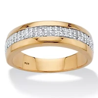 Men's 1/5 Cttw. Diamond Accent 18k Gold-plated Sterling Silver Wedding Ring