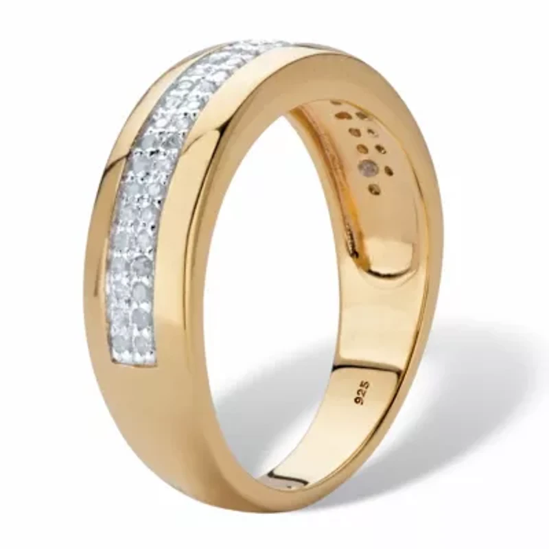 Men's 1/5 Cttw. Diamond Accent 18k Gold-plated Sterling Silver Wedding Ring