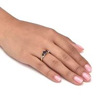 .93 TCW Oval Sapphire 18K Gold-Plated Sterling Silver Ring