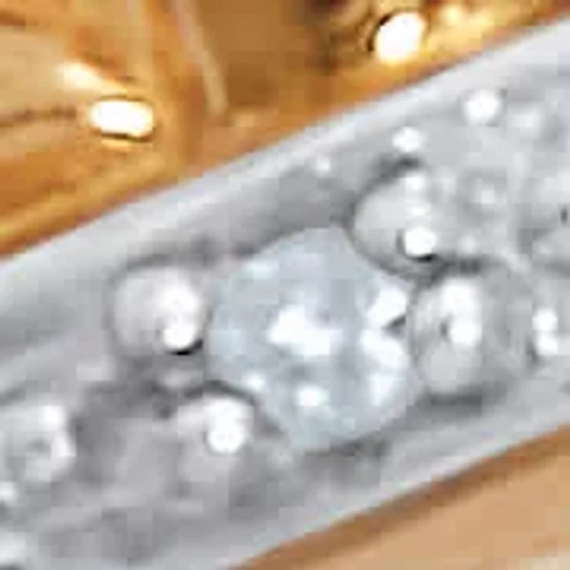 Round Diamond Gold-Plated Sterling Silver Crossover Heart Promise Ring