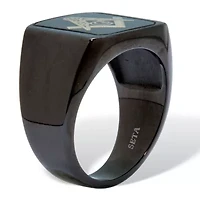 Men's Black Stainless Steel Masonic Ring