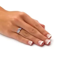 .77 TCW Genuine Purple Tanzanite with Diamond Accent Platinum-plated Silver Ring