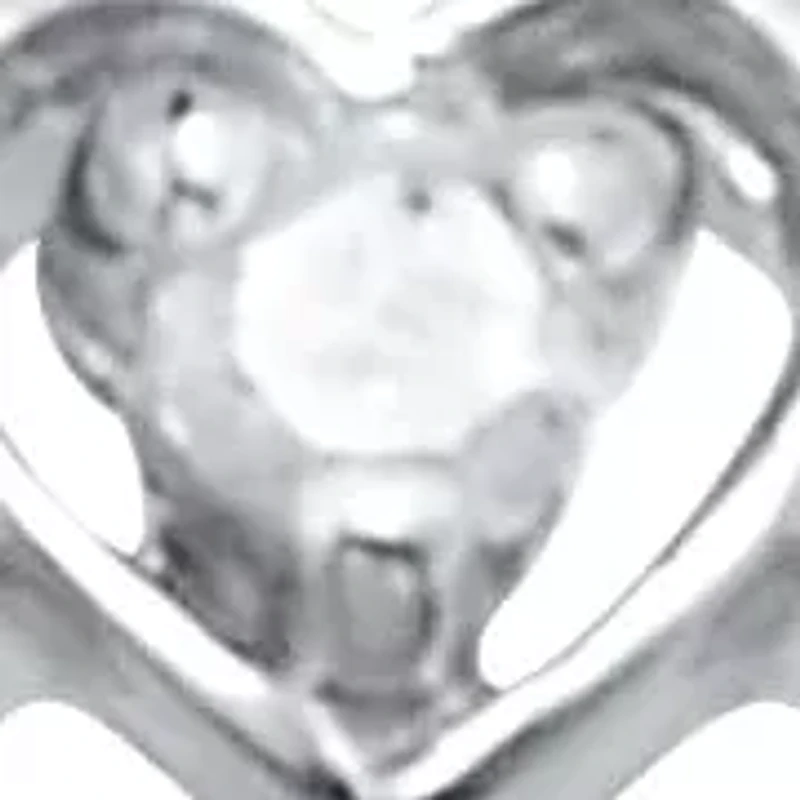 .11 TCW Interchanging Diamond Platinum Over Sterling Silver Heart Ring