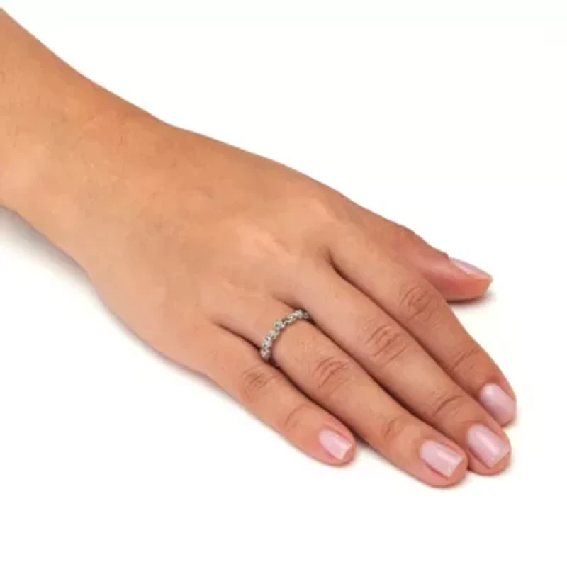 .11 TCW Interchanging Diamond Platinum Over Sterling Silver Heart Ring