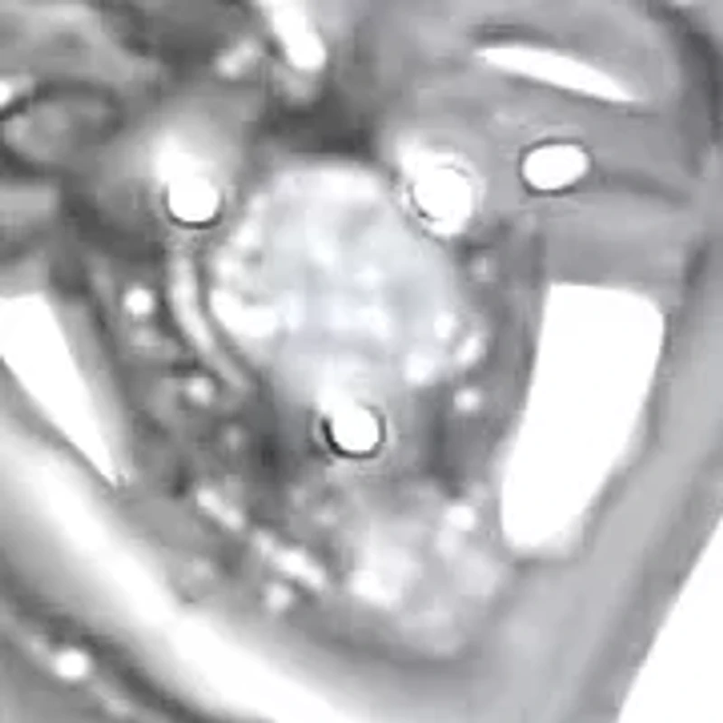 Round Diamond Accent Mom Heart Sterling Silver Ring