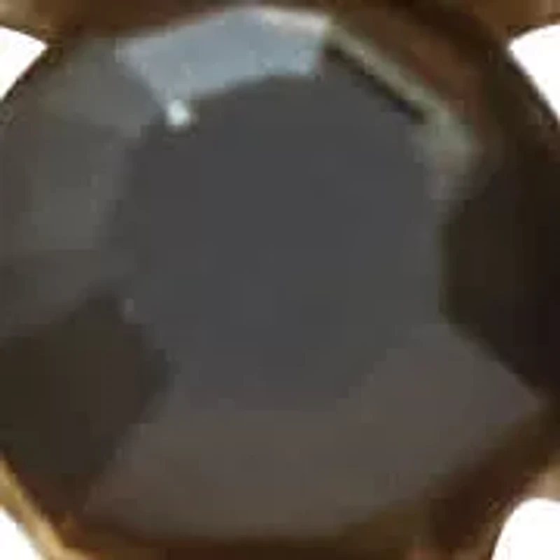 Men's Round Black Crystal Yellow Gold Ion-Plated Stainless Steel Ring