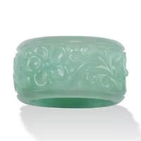 Genuine Green Jade Flower Eternity Band
