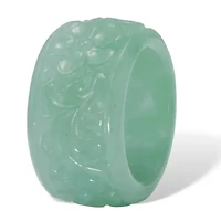 Genuine Green Jade Flower Eternity Band