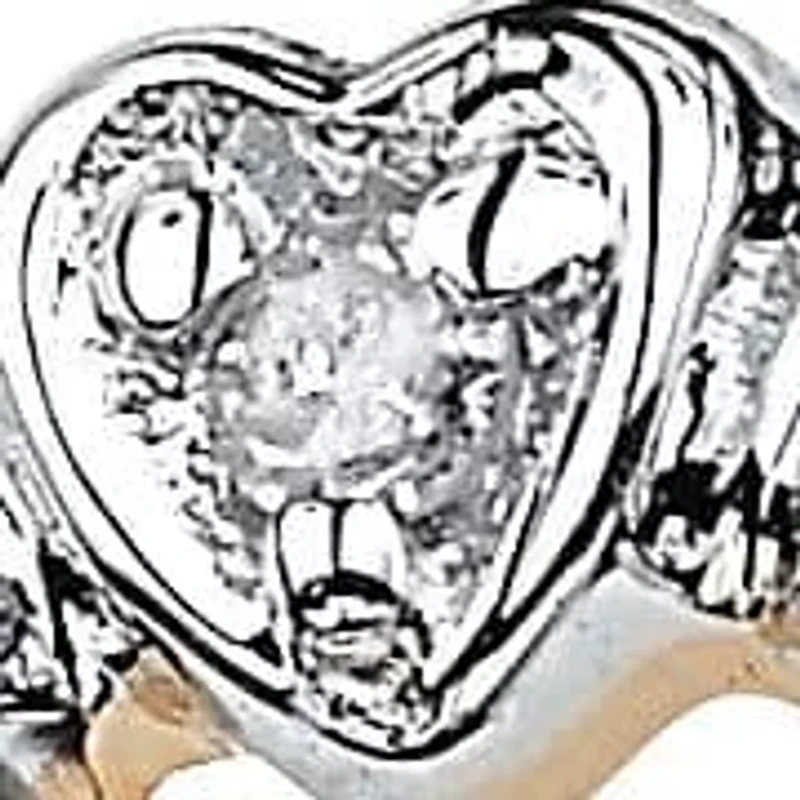 Diamond Accent Solid 10k Gold Multi-Heart Promise Band Ring