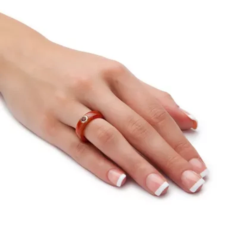 .30 TCW 10k Gold Garnet and Genuine Red Jade Yellow Band Ring