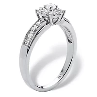 1/4 TCW Round Diamond Halo Engagement Ring 10k White Gold