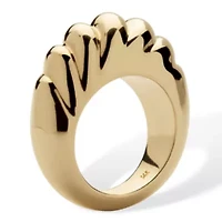 14k Gold Ultra-Lightweight Nano Diamond Resin Filled Shrimp-Style Dome Ring