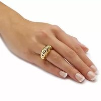14k Gold Ultra-Lightweight Nano Diamond Resin Filled Shrimp-Style Dome Ring