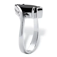 Marquise-Shaped Genuine Onyx .925 Sterling Silver Classic Ring