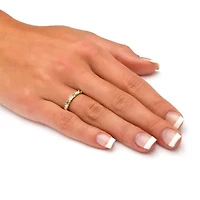 .32 TCW Genuine Round Emerald and Diamond Accent Ring 10k Gold