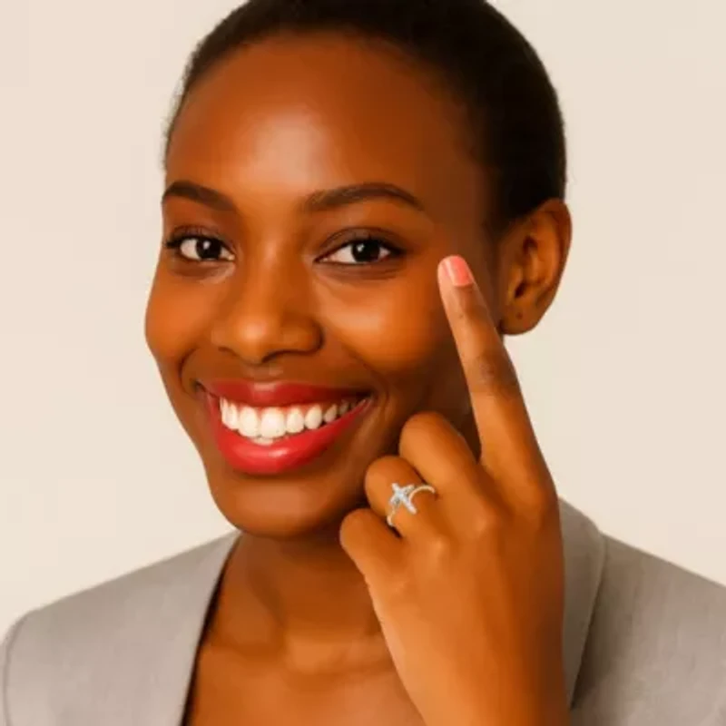 Diamond Accent Cross Ring Gold-Plated Sterling Silver