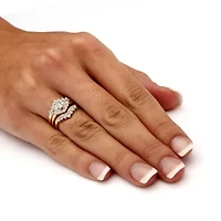 1/5 TCW Diamond 18k Yellow Gold-plated Sterling Silver 3-Piece Wedding Ring Set