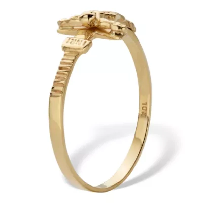 Stackable Crucifix Ring 10K Yellow Gold
